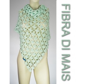 handmade crochet shawl on corn fiber GREEN