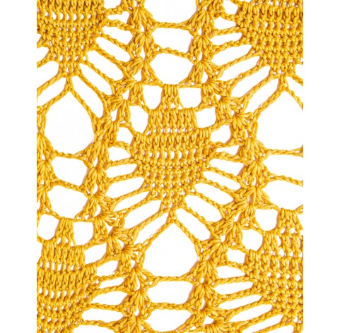 handmade crochet Shawl on bamboo 100% MOSTARD