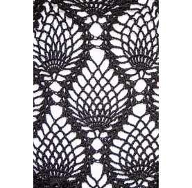 handmade crochet Shawl on bamboo 100% BLACK