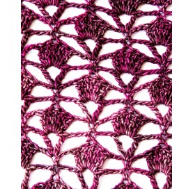 handmade crochet Shawl on Silk 51% and Merinos Wool 49% MARES