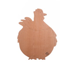 handmade Beech wood chopping board on Hen shape